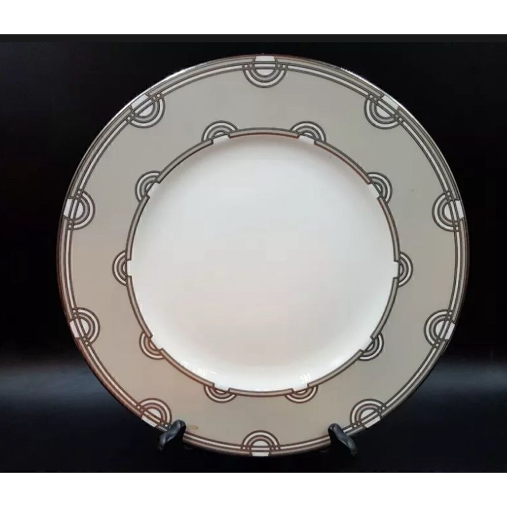 New Kate Spade For Lenox Corona Grove Platinum Bread Plate